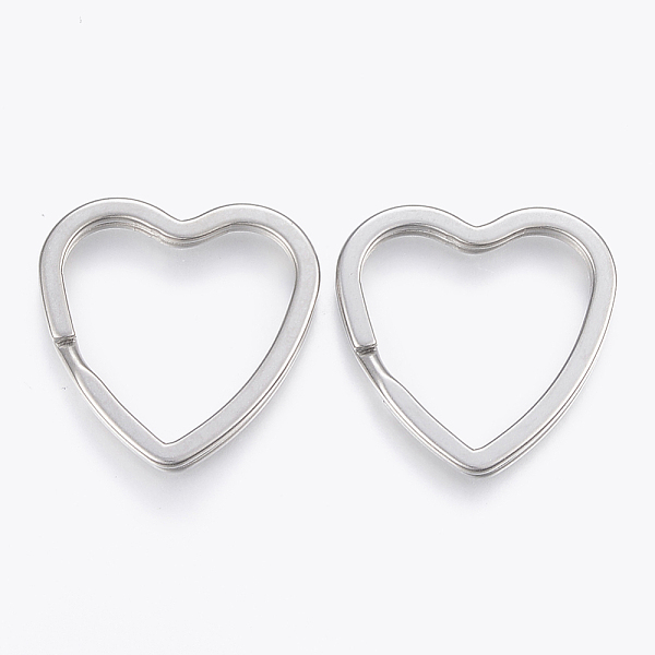 

PandaHall 304 Stainless Steel Split Key Rings, Keychain Clasp Findings, Heart, Stainless Steel Color, 31x31x3mm, Inner Diameter: 25x23mm 304...