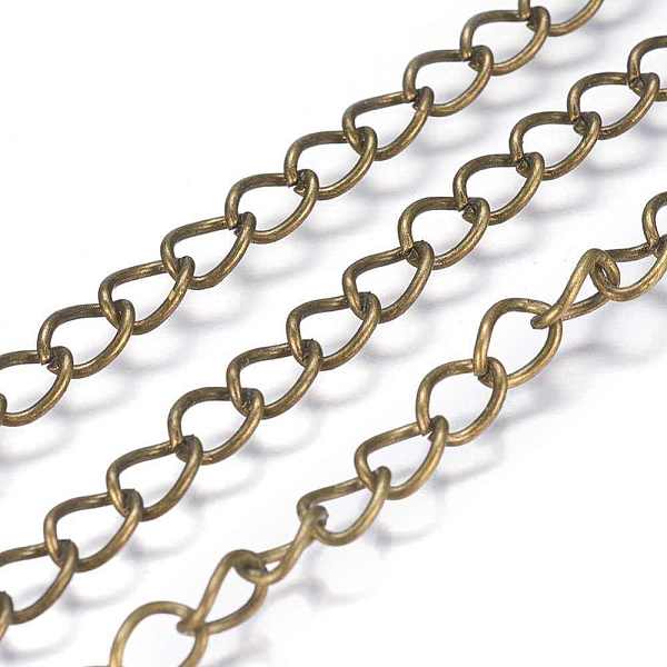 

PandaHall Iron Twisted Chains, Unwelded, with Spool, Oval, Antique Bronze, 8x6x1mm, about 164.04 Feet(50m)/roll Iron