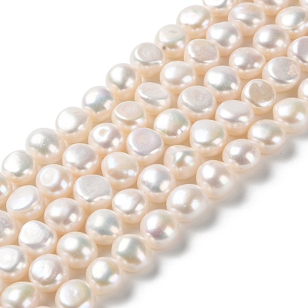 

PandaHall Natural Cultured Freshwater Pearl Beads Strands, Two Sides Polished, Grade 6A+, PapayaWhip, 9~12x7~8.5mm, Hole: 0.6mm, about..., Orange