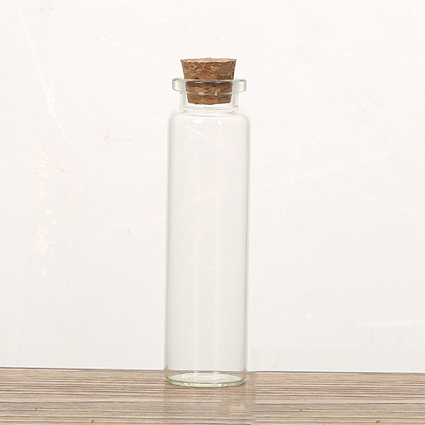 

PandaHall Glass Cork Bottles Ornament, Glass Empty Wishing Bottles, Column, Clear, 2.2x8cm, Capacity: 20ml(0.68fl. oz) Glass Column Clear