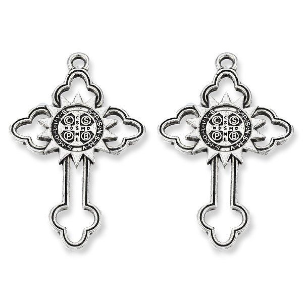 

PandaHall Tibetan Style Alloy Pendants, Cadmium Free & Lead Free, Cross with Cssml Ndsmd Cross God Father Religious Christianity, Antique...