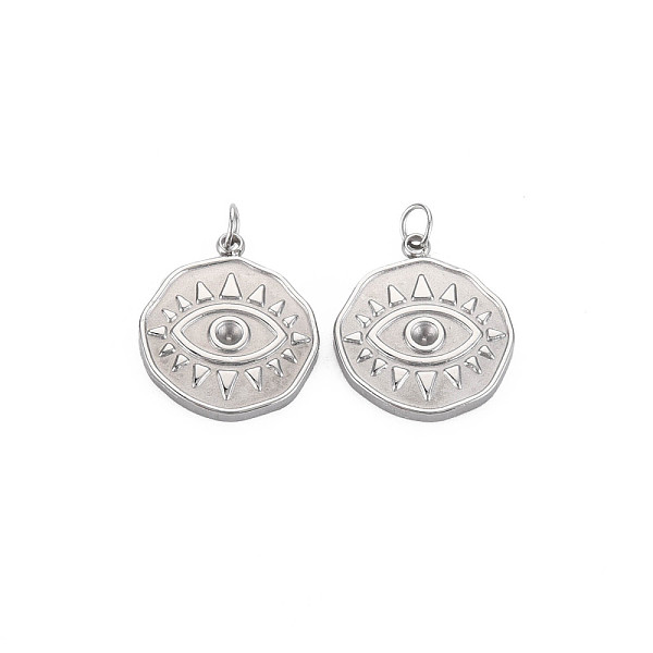 

PandaHall 304 Stainless Steel Pendant Rhinestone Settings, with Jump Rings, Flat Round, Stainless Steel Color, Fit For 2mm Rhinestone...