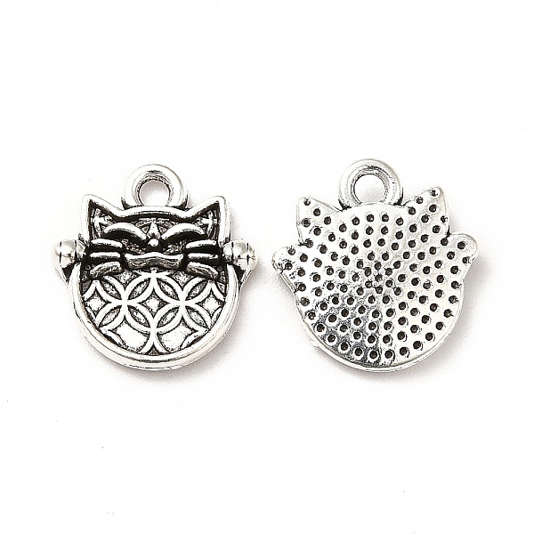 

PandaHall Tibetan Style Alloy Charms, Fortune Cat Charms, Maneki Neko Charms, Antique Silver, 13x12.5x2mm, Hole: 1.2mm, about 1111pcs/1000g...