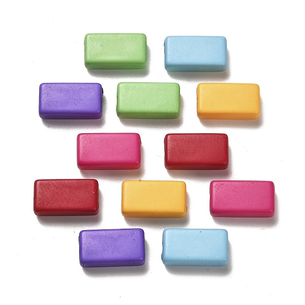 

PandaHall Opaque Acrylic Beads, Rectangle, Mixed Color, 18.5x10x6mm, Hole: 2mm, about 450pcs/500g Acrylic Rectangle Multicolor
