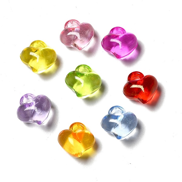 

PandaHall Transparent Acrylic Pendants, Asymmetrical Heart Charm, Mixed Color, 15.5x14x9.5mm, Hole: 3mm, about 610pcs/500g Acrylic Heart..., Multicolor