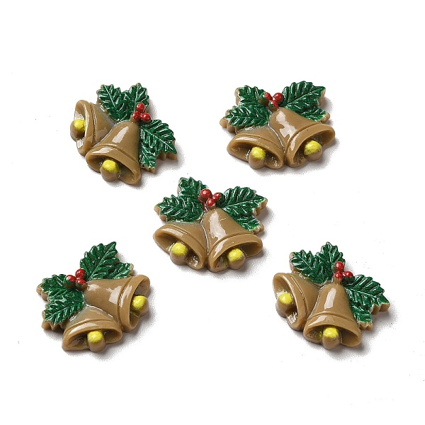 

PandaHall Christmas Opaque Resin Cabochons, Christmas Bell with Leaf, Camel, 18x21x5mm Resin Christmas Bell Brown