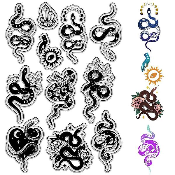 

PandaHall Custom PVC Plastic Clear Stamps, for DIY Scrapbooking, Photo Album Decorative, Cards Making, Stamp Sheets, Film Frame, Snake...