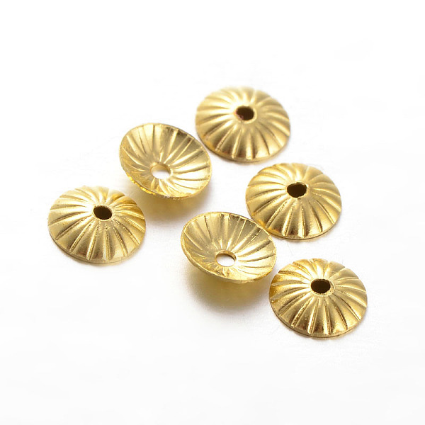 

PandaHall Brass Bead Caps, Apetalous, Golden, 5x1mm, Hole: 0.5mm Brass