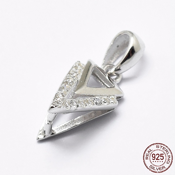 

PandaHall Rhodium Plated 925 Sterling Silver Micro Pave Cubic Zirconia Pendant Bails, Ice Pick & Pinch Bails, Triangle, Platinum, 13x7x8mm...