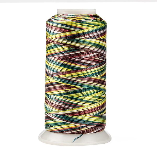 

PandaHall Segment Dyed Round Polyester Sewing Thread, for Hand & Machine Sewing, Tassel Embroidery, Colorful, 3-Ply 0.2mm, about 1000m/roll...