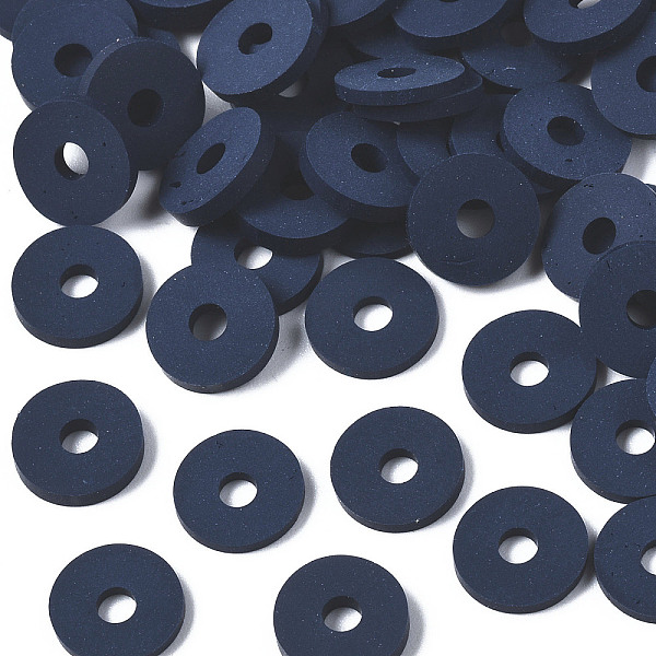 

PandaHall Handmade Polymer Clay Beads, Disc/Flat Round, Heishi Beads, Prussian Blue, 8x0.5~1mm, Hole: 2mm, about 13000pcs/1000g Polymer Clay...