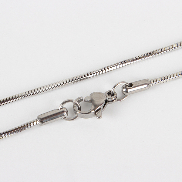 

PandaHall 304 Stainless Steel Snake Chain Necklace Making, with Lobster Claw Clasps, Stainless Steel Color, 17.7 inch(45cm) 304 Stainless...
