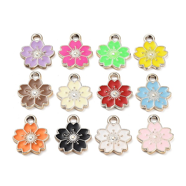 

PandaHall UV Plating CCB Plastic Enamel Pendants, Light Gold, Flower Charm, Mixed Color, 21x17.5x2mm, Hole: 3mm Plastic Flower Multicolor