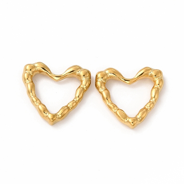 

PandaHall Ion Plating(IP) 304 Stainless Steel Linking Rings, Bumpy, Heart, Real 18K Gold Plated, 14x15x3mm, Inner Diameter: 8x10.5mm 304...