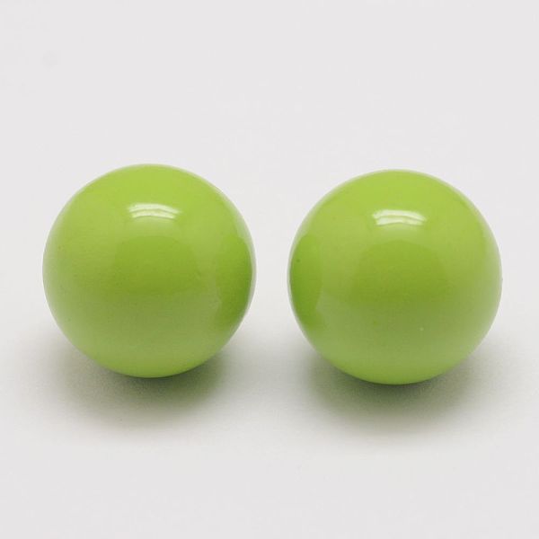 

PandaHall Brass Chime Ball Beads Fit Cage Pendants, No Hole, Lawn Green, 16mm Brass Round Green