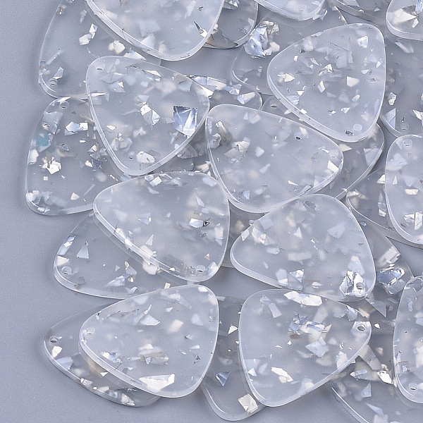 

PandaHall Cellulose Acetate(Resin) Pendants, Triangle, Silver, 27x27x2.5mm, Hole: 1.5mm Cellulose Acetate Triangle Silver