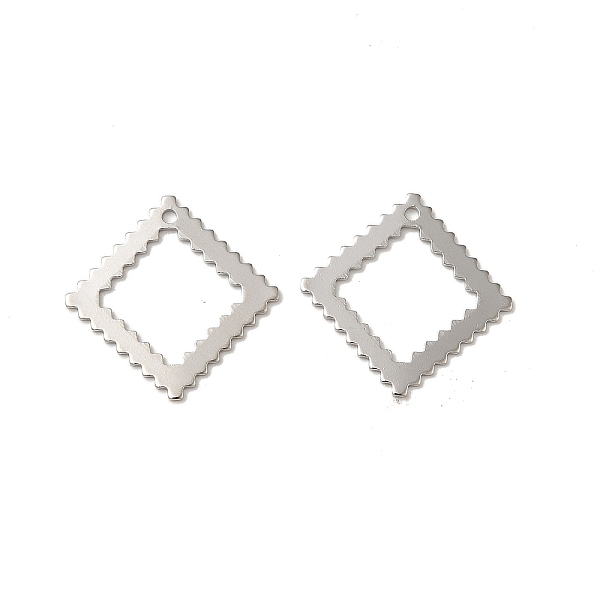

PandaHall Rhombus Brass Pendants, Long-Lasting Plated, Rack Plating, Platinum, 18.5x18.5x0.7mm, Hole: 1.2mm Brass Rhombus