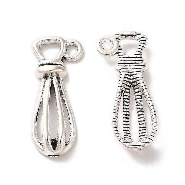 

PandaHall Tibetan Style Alloy Pendants, Eggbeater Shape Charm, Antique Silver, 23.5x9.5x3.5mm, Hole: 1.8mm, about 500pcs/500g Alloy Others
