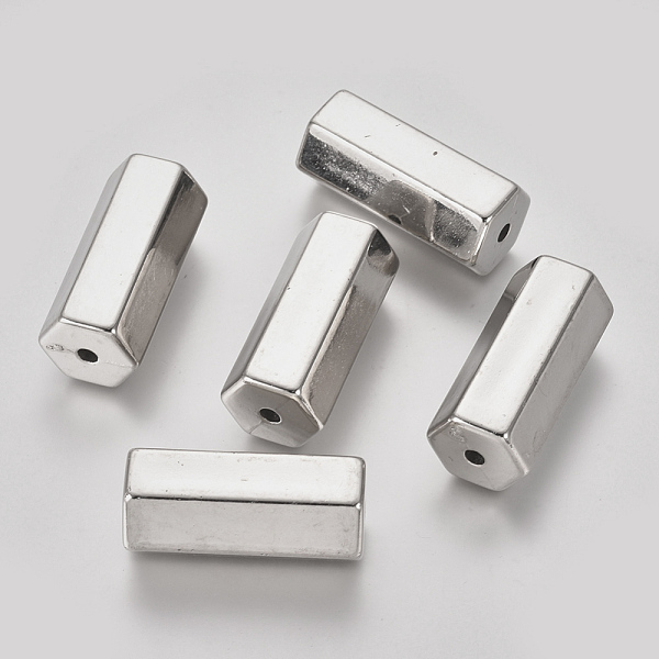 

PandaHall CCB Plastic Beads, Hexagonal Prisms, Platinum, 33x16x14mm, Hole: 3mm Plastic Hexagon