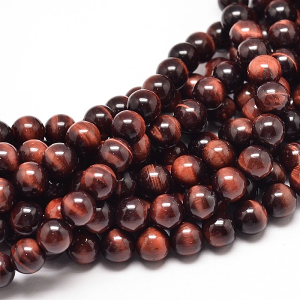 

PandaHall Natural Red Tiger Eye Round Bead Strands, Dyed & Heated, 6mm, Hole: 1mm, about 62pcs/strand, 15 inch Tiger Eye Round