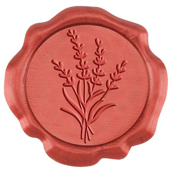 PandaHall CRASPIRE 50pcs Red Wax Seal Stickers Lavender Self Adhesive Wax Seal Stamp Stickers Plant Envelope Wax Stickers for Wedding...