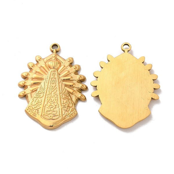 

PandaHall Ion Plating(IP) 304 Stainless Steel Pendants, Religion Charms, Golden, 34x26x3mm, Hole: 2mm 304 Stainless Steel Others