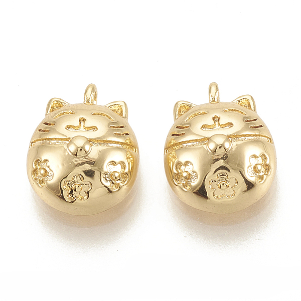 

PandaHall Brass Lucky Kitten Pendant Enamel Settings, Maneki Neko/Beckoning Cat Shape, Nickel Free, Real 18K Gold Plated, 11x9x5mm, Hole...
