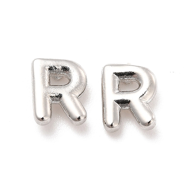

PandaHall Brass Hollow Out Initial Letter Stud Earrings for Women, Platinum, Lead Free & Cadmium Free, Letter.R, 7x5.5x1.5mm, Pin: 0.8mm...