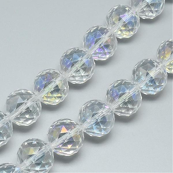 

PandaHall Electroplate Glass Bead Strands, AB Color Plated, Faceted, Round, Clear, 15~16x16mm, Hole: 2mm, about 50pcs/strand, 30 inch Glass...