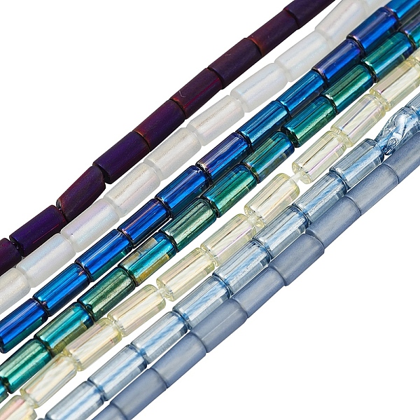 

PandaHall 7 Strands 7 Style Electroplate Glass Beads Strands, Column, Mixed Color, 5x2.5mm, Hole: 0.8mm, about 72~75pcs/strand..., Multicolor