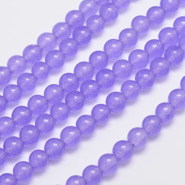 

PandaHall Natural & Dyed Malaysia Jade Bead Strands, Round, Medium Purple, 6mm, Hole: 0.8mm, about 64pcs/strand, 15 inch Malaysia Jade Round...