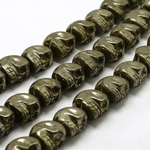 

PandaHall Electroplated Natural Pyrite Beads Strands, Skull, Dyed, Antique Bronze Plated, 20x18x21mm, Hole: 2mm, about 8pcs/strand, 7.08...
