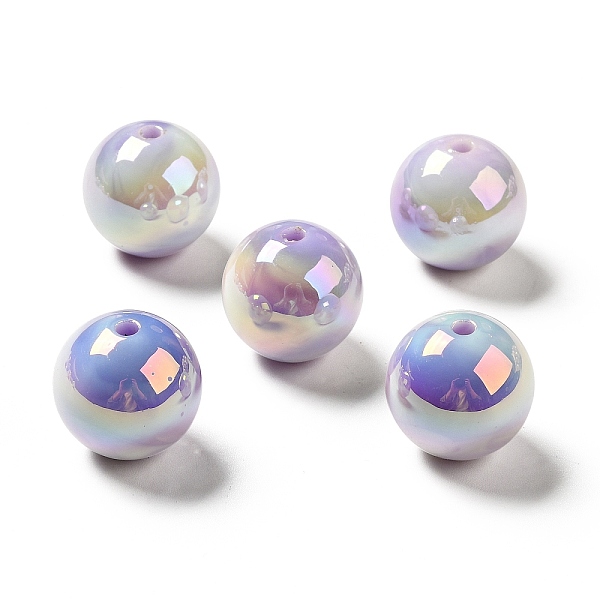 

PandaHall UV Plating Opaque Rainbow Iridescent Acrylic Beads, Round, Purple, 16.5~17.5x17~18mm, Hole: 2.7mm Acrylic Round Purple