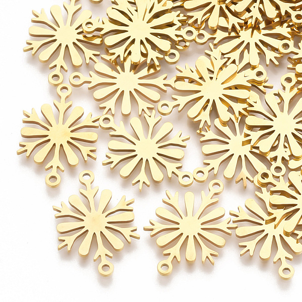 

PandaHall 201 Stainless Steel Links connectors, Laser Cut Links, Snowflake, Golden, 20x13.5x1mm, Hole: 1.2mm 201 Stainless Steel Snowflake