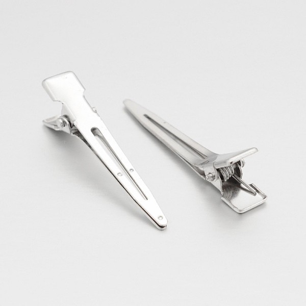 

PandaHall Iron Alligator Hair Clip Findings, Platinum, 45x9x12mm Iron