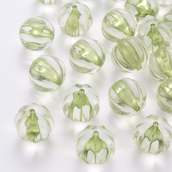 

PandaHall Transparent Acrylic Beads, Pumpkin, Yellow Green, 17.5x16mm, Hole: 1.8mm, about 183pcs/500g Acrylic Pumpkin