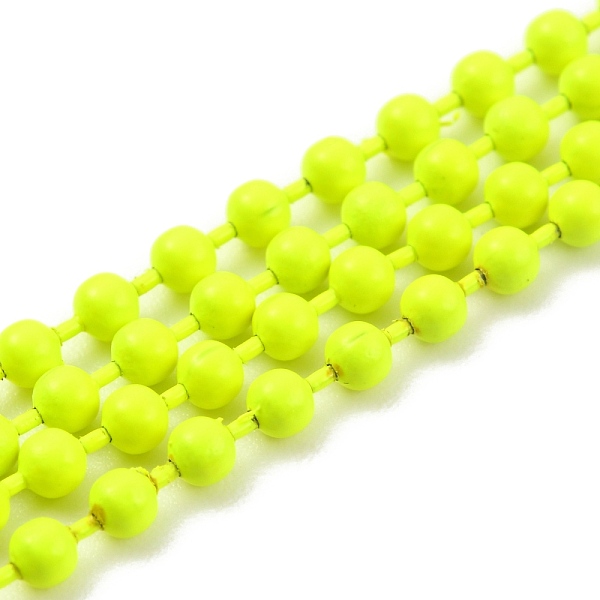 

PandaHall Handmade Brass Ball Chains, Soldered, with Spool, Green Yellow, 3mm, 32.8 Feet(10m)/roll Brass