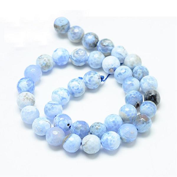 

PandaHall Colored Natural Fire Crackle Agate Beads Strings, Faceted Round, Light Sky Blue, 10mm, Hole: 1mm, about 37~38pcs/strand, 14.5~15.3...