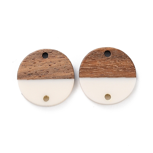 

PandaHall (Defective Closeout Sale: Yellowing) Resin & Wood Links Connectors, Two Tone, Flat Round, Camel, 18x2.5mm, Hole: 1.8mm Resin Flat..., Brown