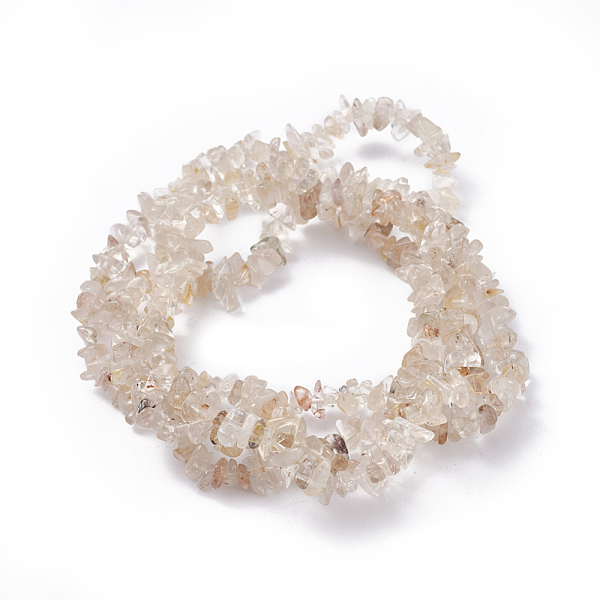 

PandaHall Natural Rutilated Quartz Beads Strands, Chip, 4~10x3~6mm, Hole: 0.2mm, 34.6 inch(88cm) Rutilated Quartz Chip