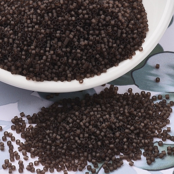 

PandaHall MIYUKI Delica Beads, Cylinder, Japanese Seed Beads, 11/0, (DB0769) Matte Transparent Root Beer, 1.3x1.6mm, Hole: 0.8mm, about..., Brown