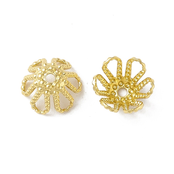 

PandaHall Rack Plating Brass Bead Caps, Long-Lasting Plated, Cadmium Free & Nickel Free & Lead Free, 6-Petal Flower, Real 18K Gold Plated...