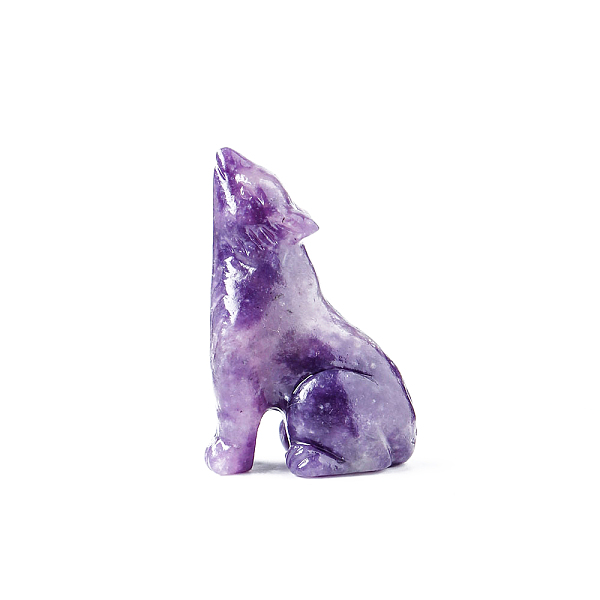 

PandaHall Natural Lepidolite Display Decorations, for Home Decoration, Wolf, 50mm Lepidolite Wolf