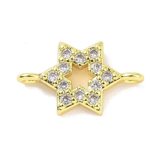 

PandaHall Real 18K Gold Plated Brass Micro Pave Cubic Zirconia Connector Charms, Star Links, Clear, 15.5x9x3mm, Hole: 1.3mm Brass+Cubic...