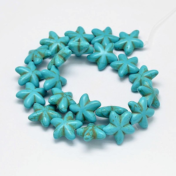 

PandaHall Synthetic Turquoise Bead, Flower, Dyed, Turquoise, 21x23x8mm, Hole: 2mm Synthetic Turquoise Flower Green