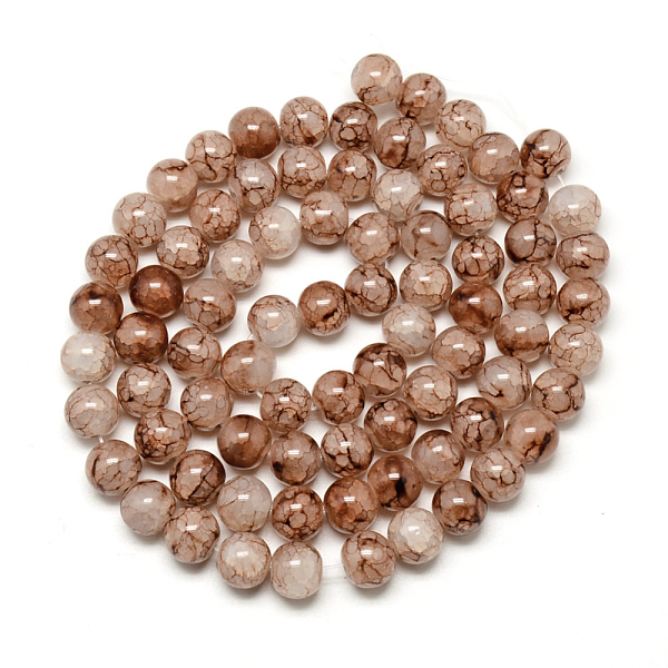 

PandaHall Baking Painted Crackle Glass Beads Strands, Round, Camel, 8mm, Hole: 1.3~1.6mm, about 100pcs/strand, 31.4 inch Glass Round Brown