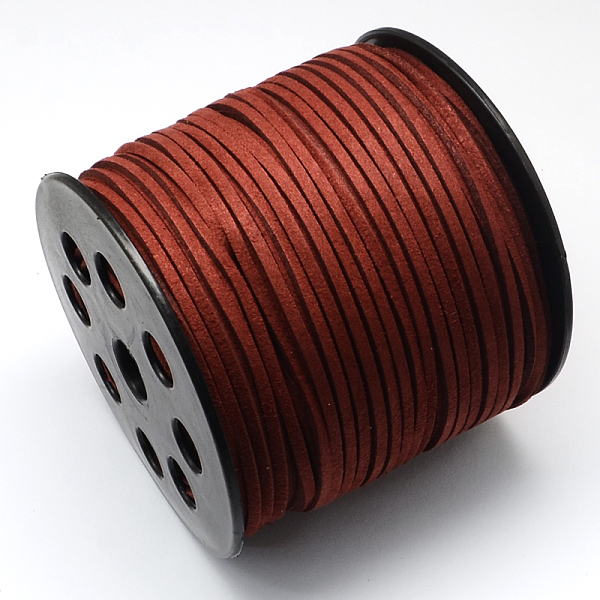 

PandaHall Faux Suede Cord, Faux Suede Lace, Dark Red, 2.7x1.4mm, about 98.42 yards(90m)/roll Faux Suede Red