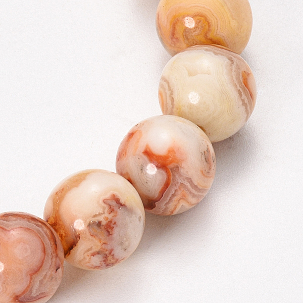 

PandaHall Natural Crazy Agate Beaded Stretch Bracelets, Round, 2-1/4 inch(58mm), bead: 12~13mm Natural Agate
