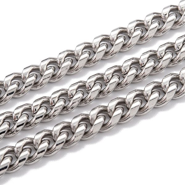 

PandaHall 304 Stainless Steel Cuban Link Chain, Unwelded, with Spool, Stainless Steel Color, 7.5x6x3mm, 16.4 Feet(5m)/roll 304 Stainless...