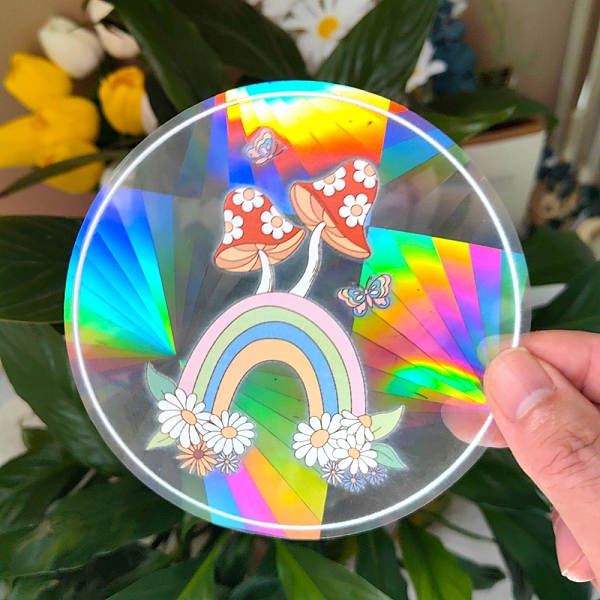 

PandaHall PVC Waterproof Rainbow Prism Wall Stickers, Self-Adhesive Decals, for Window or Stairway Home Decoration, Colorful, Rainbow...